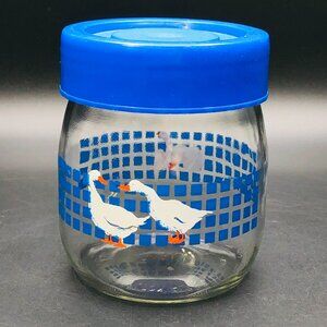 Vintage 1982 Carlton Glass Country Geese Jar: 3/4L. - Retro Farmhouse Kitchen